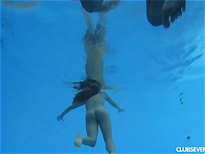 Swimming naked with wonderful eurobabes