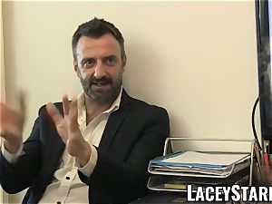 LACEYSTARR - GILF slurps Pascal white jizm after orgy