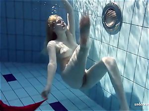 super-steamy blonde Lucie French teenager in the pool